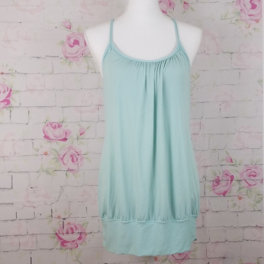 Lululemon Aqua green layered bra top sz 8